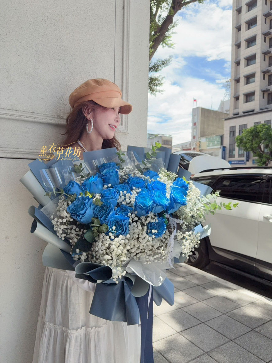 進口~藍色玫瑰花~114062409