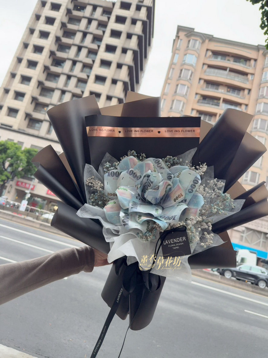 鈔票花/有錢花/紙鈔花~韓式花束設計 115101902