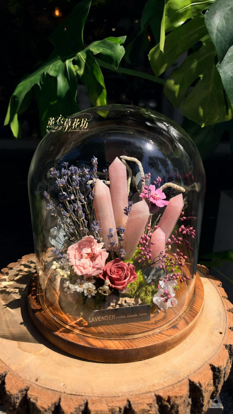 水晶&乾燥花&永生花~玻璃罩設計 115100915