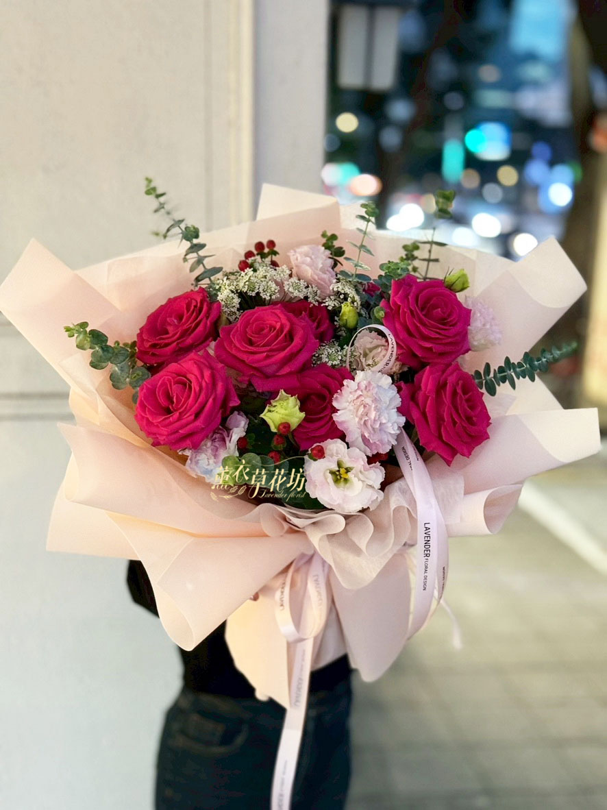 進口~桃色玫瑰~花束 115010507