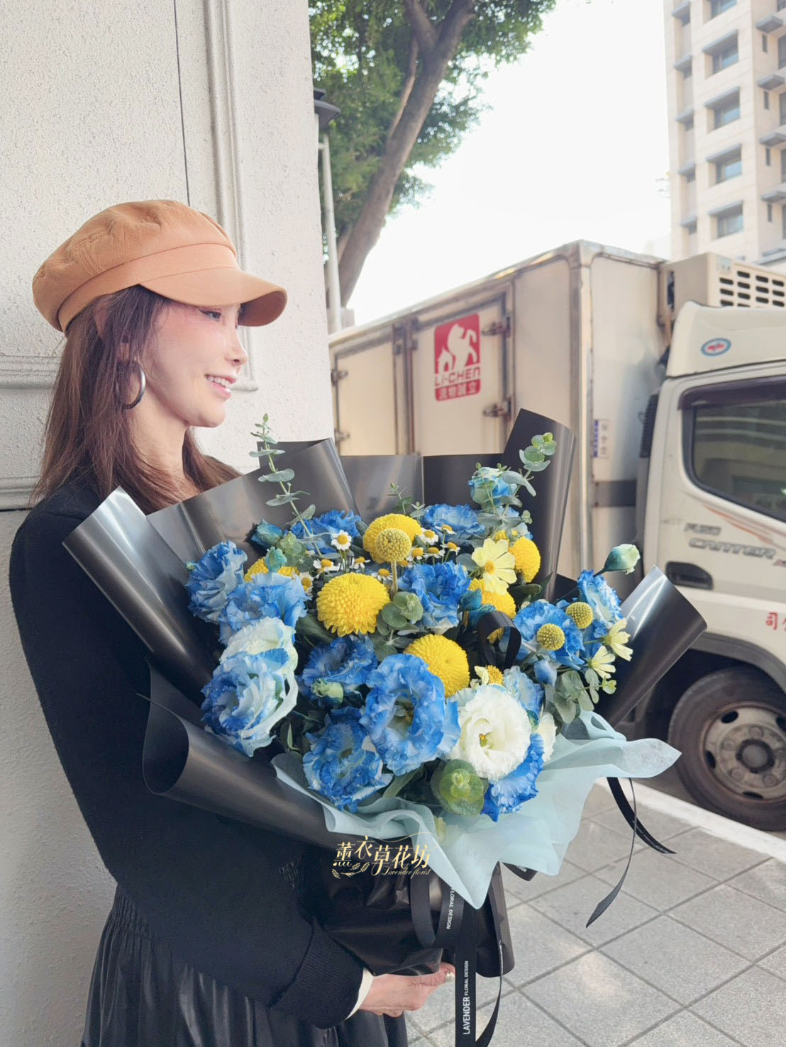 藍色桔梗~花束設計114040907