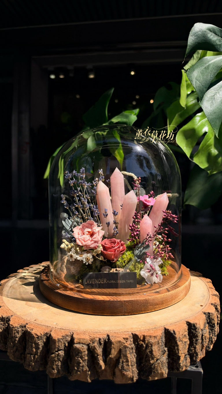 水晶&乾燥花&永生花~玻璃罩設計 115100915