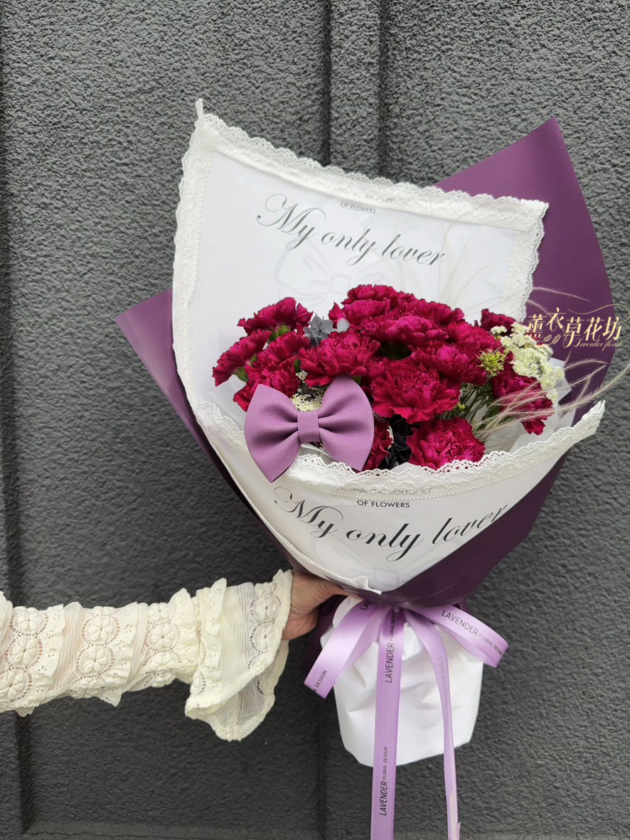 進口~桃紫色康乃馨~韓式設計 115042908