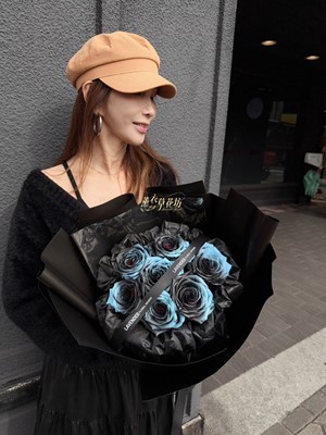 進口~天使藍玫瑰~花束114112803