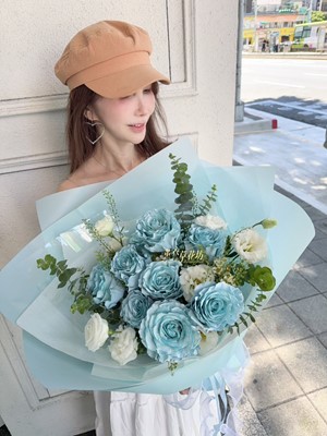 進口~寶寶藍~玫瑰花束 114100129