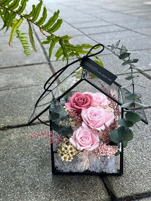 缺貨-玻璃花屋~不雕花/乾燥花/小品設計 109102905