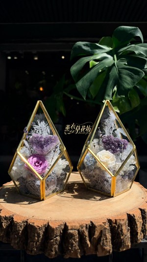 愛心~紫水晶&永生花&玻璃款 115100905