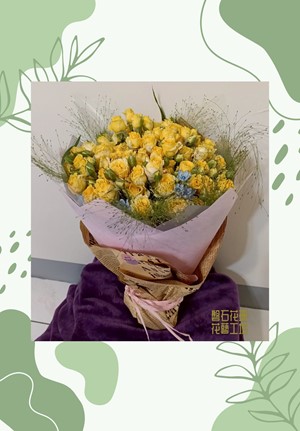 光照之路~受洗~重生~洗禮~黃色系設計花束~BF8-01