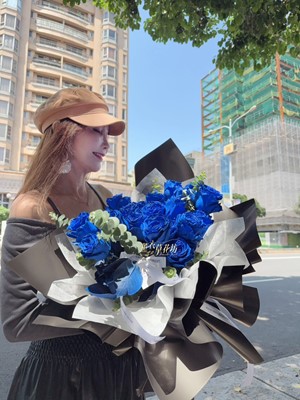 進口~水藍色玫瑰111021782