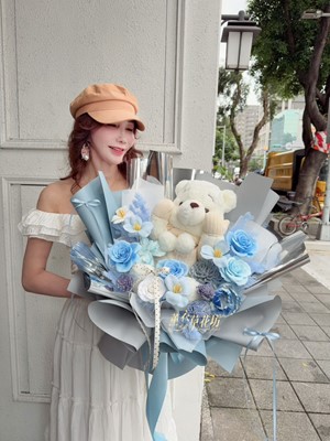 維尼&香皂花/乾燥花~韓式花束設計115061618