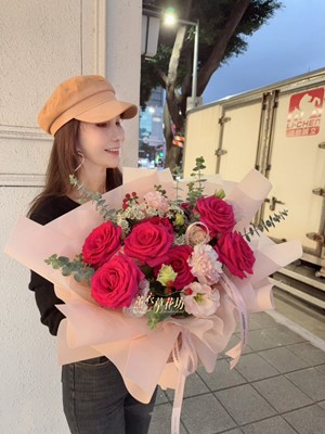 進口~桃色玫瑰~花束 115010507