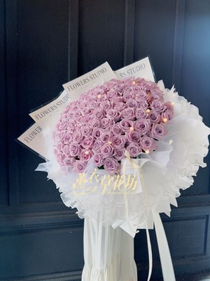99朵紫玫瑰/求婚/告白/花束 112011120